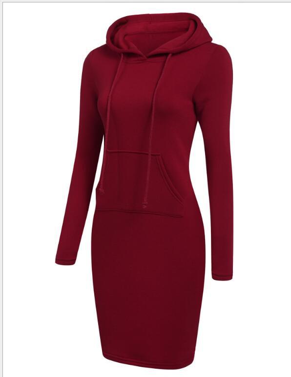 Damen Hoodie-Kleid mit praktischen Taschen und Kapuze Stalluxe