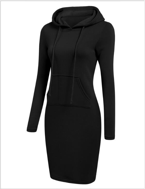 Damen Hoodie-Kleid mit praktischen Taschen und Kapuze Stalluxe