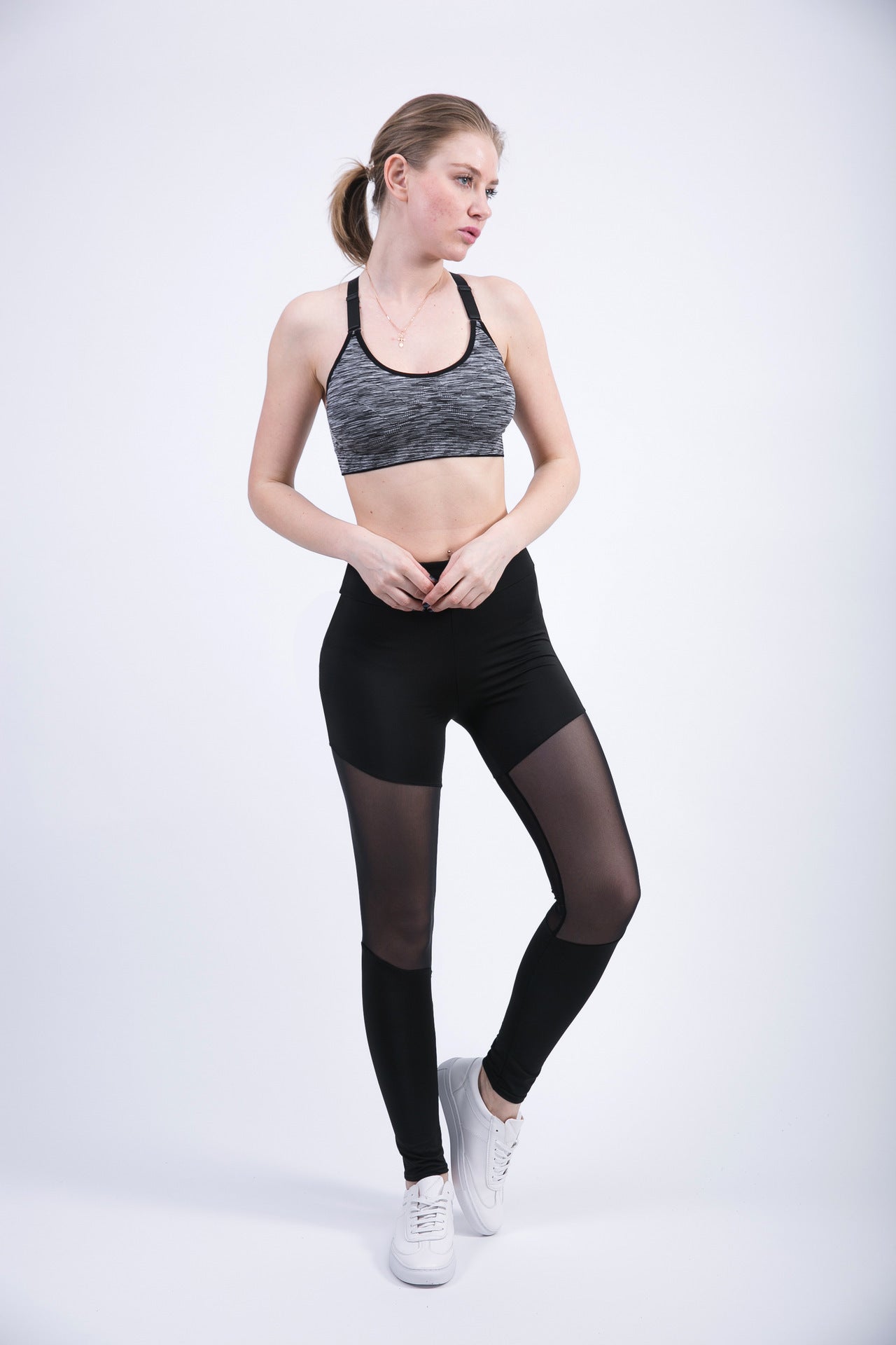 Damen Sportleggings mit atmungsaktiven Mesh-Einsätzen Stalluxe