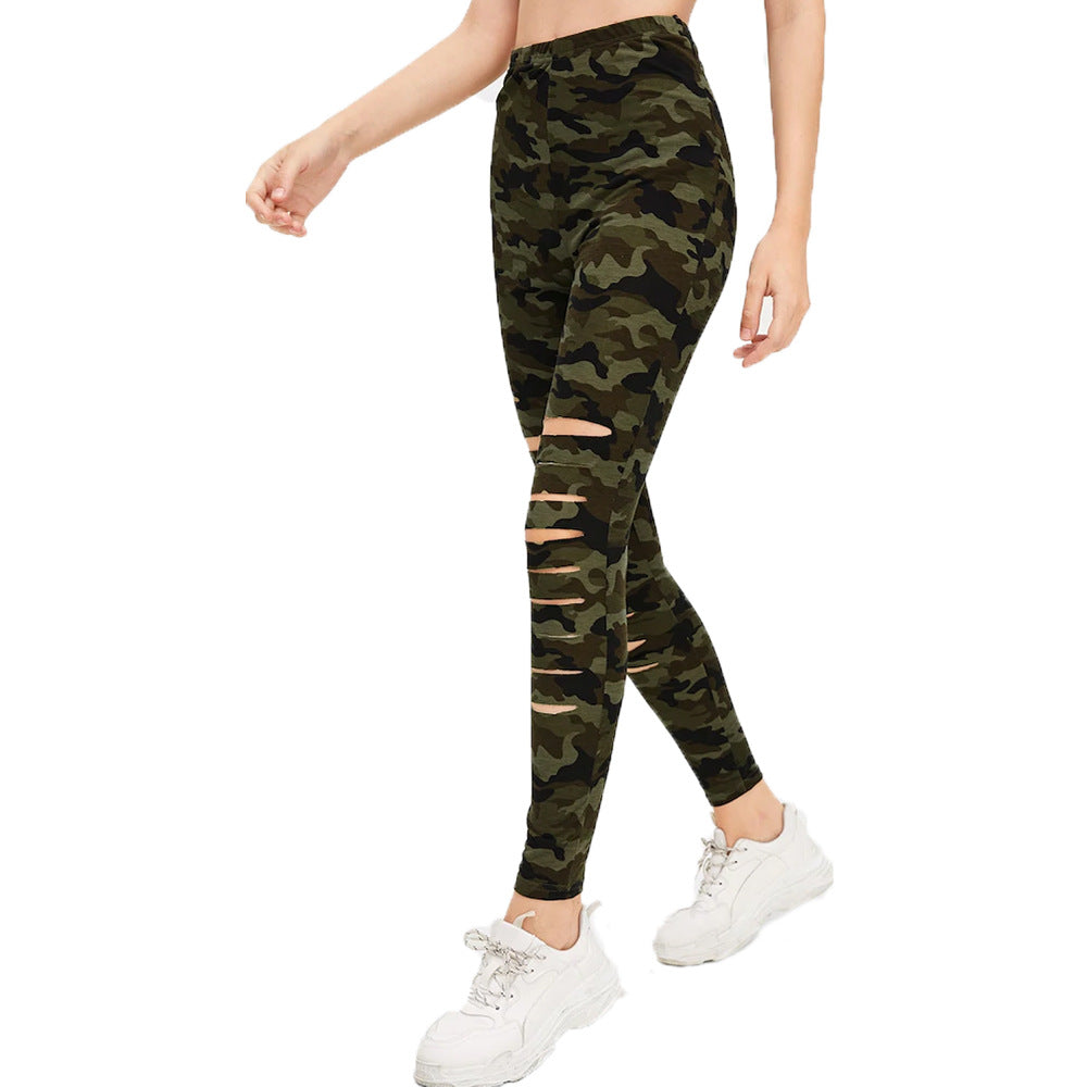 Damen Sportliche Leggings mit modischen Riss-Details Stalluxe