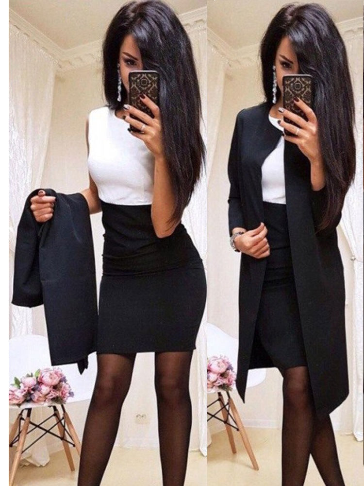 Damen Elegante und vielseitige Blazerjacke mit semi-transparenten Ärmeln Stalluxe