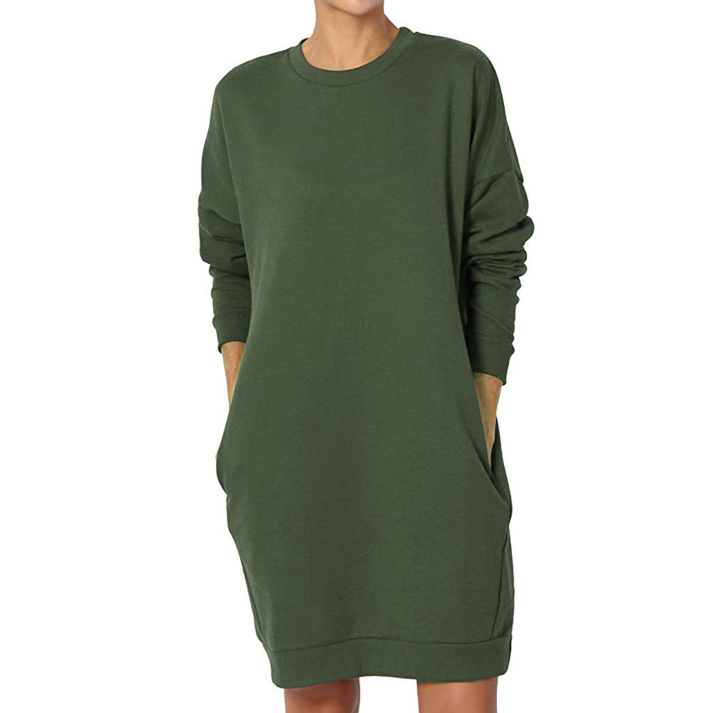 Damen lässiges Sweatkleid mit praktischen Taschen und weitem Schnitt Stalluxe