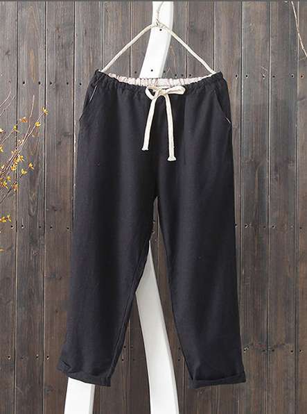Damen Hose mit elastischem Bund und seitlichen Taschen Stalluxe