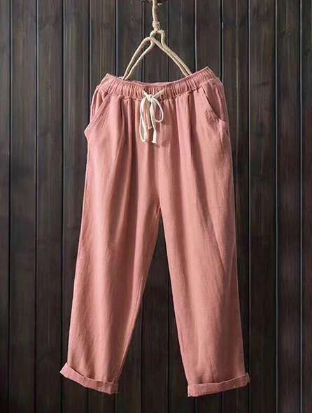Damen Hose mit elastischem Bund und seitlichen Taschen Stalluxe