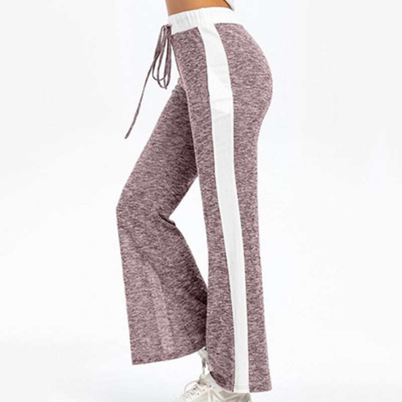 Damen Fließende Sporthose mit seitlichen Streifen und elastischem Bund Stalluxe
