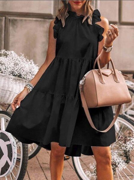 Damen verspieltes Sommerkleid mit Rüschendetails Stalluxe