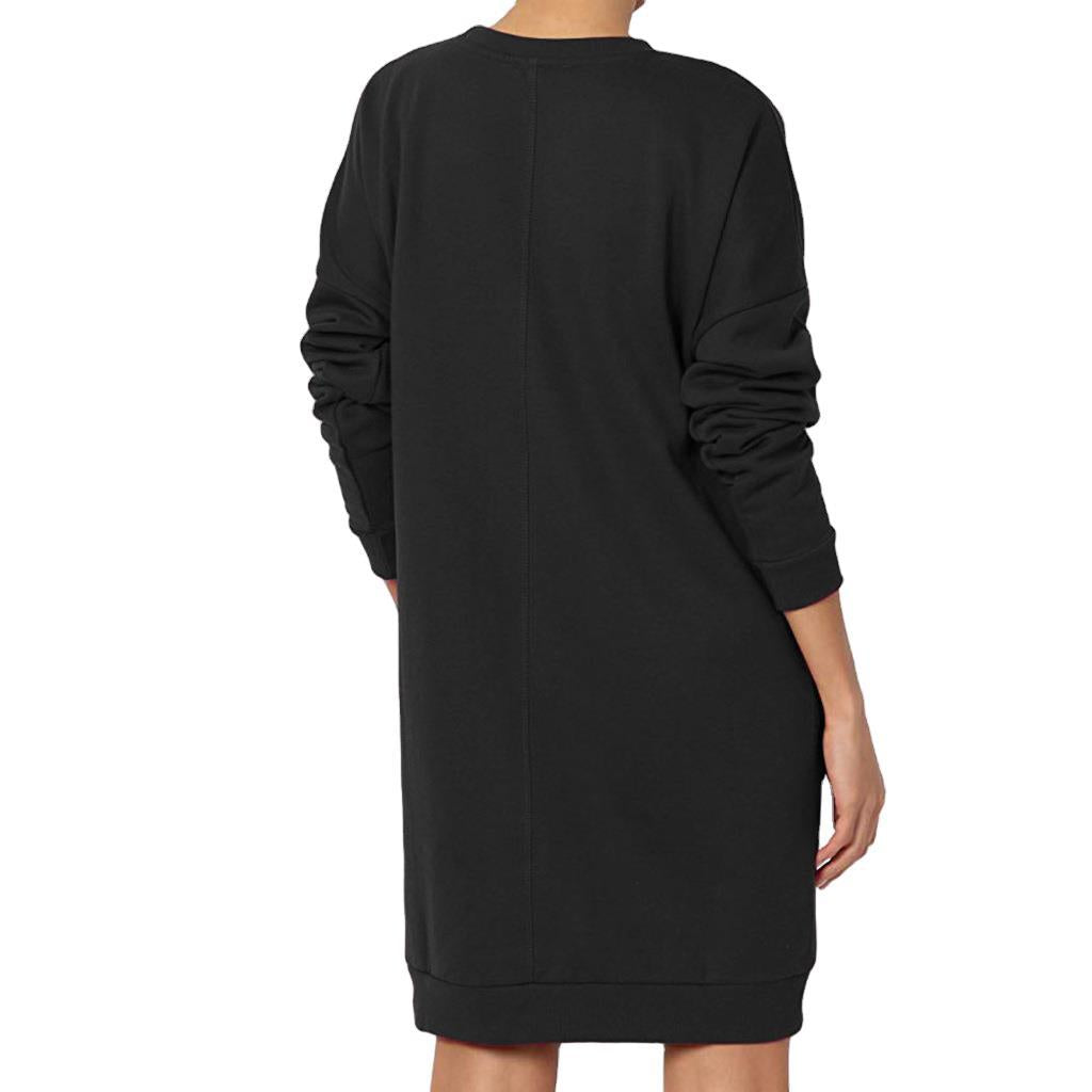 Damen lässiges Sweatkleid mit praktischen Taschen und weitem Schnitt Stalluxe