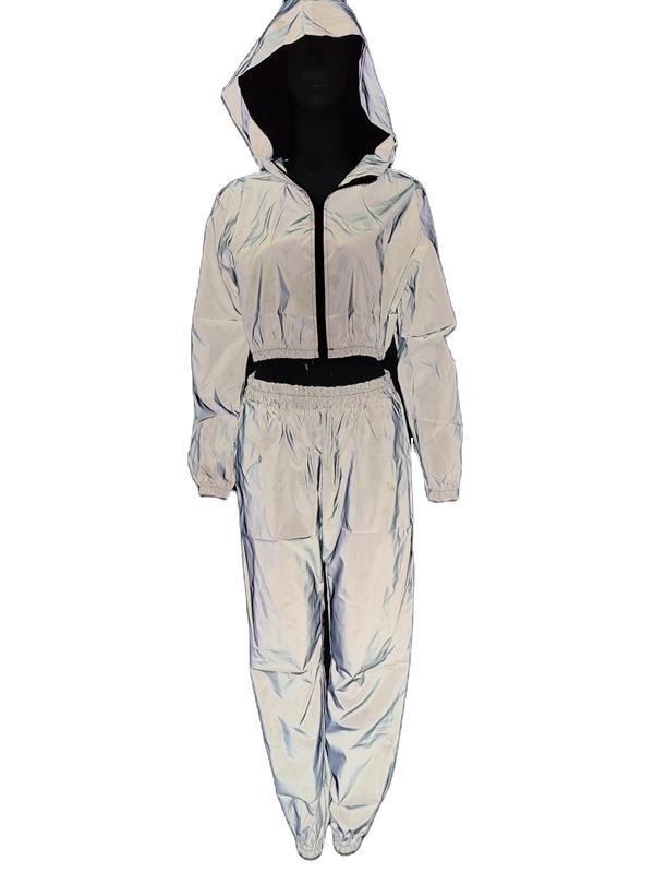 Damen Sportanzug mit modernem Hochglanz-Design und elastischem Bund Stalluxe