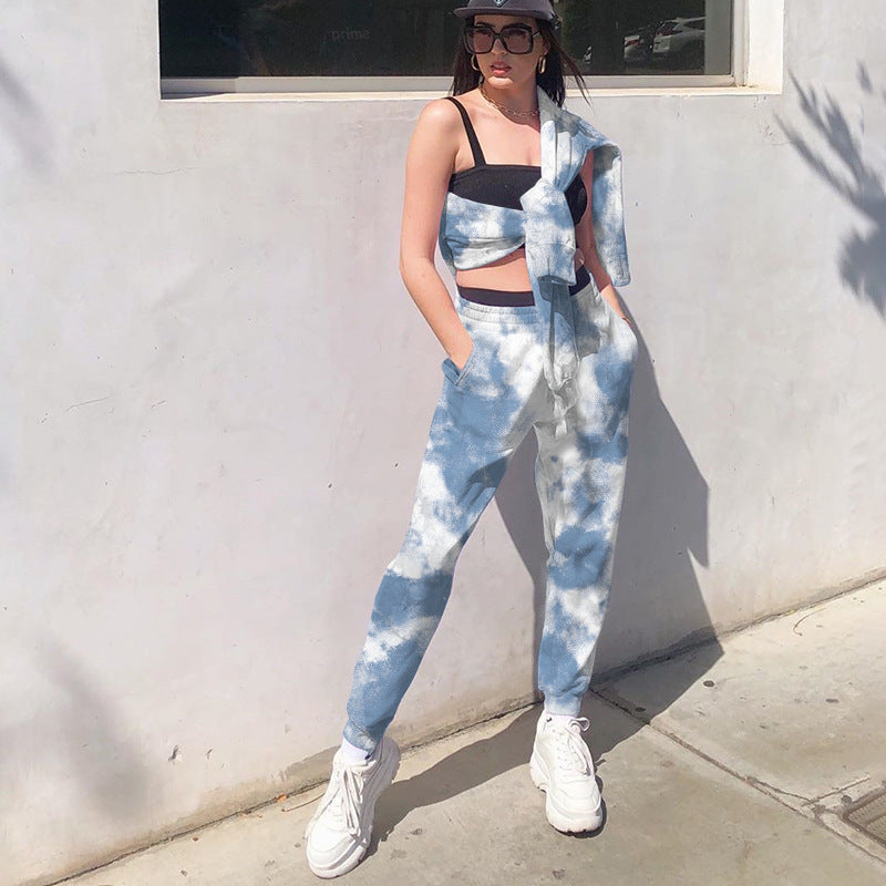 Damen Freizeit-Hosen mit modernen Batik-Muster Stalluxe