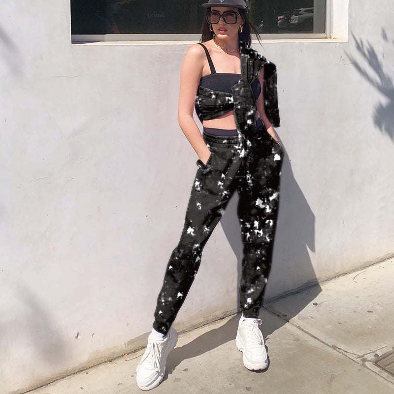 Damen Freizeit-Hosen mit modernen Batik-Muster Stalluxe