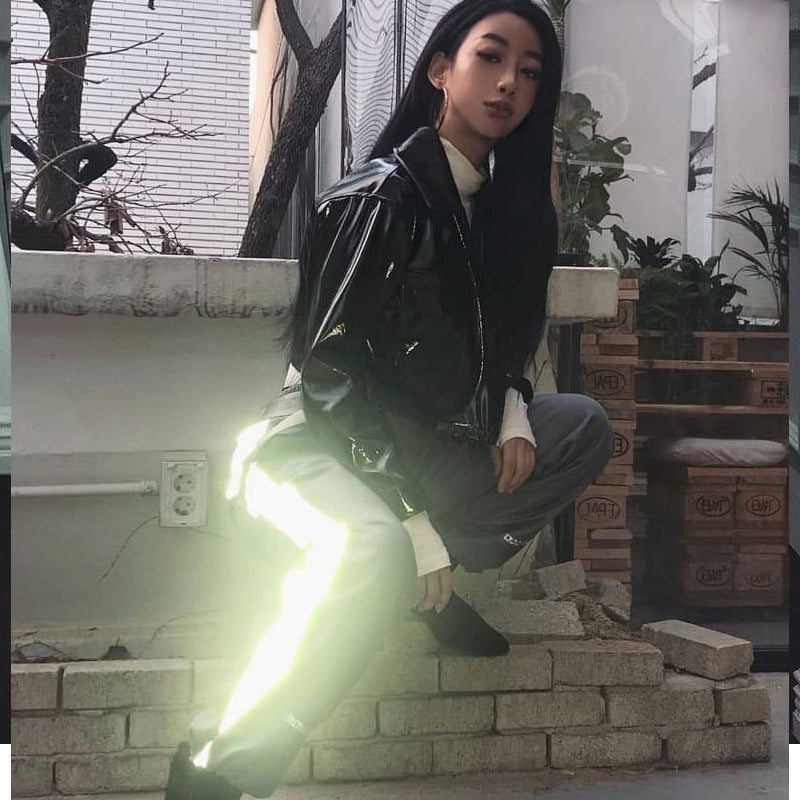 Damen Sportliches Jogginganzug mit reflektierenden Akzenten Stalluxe