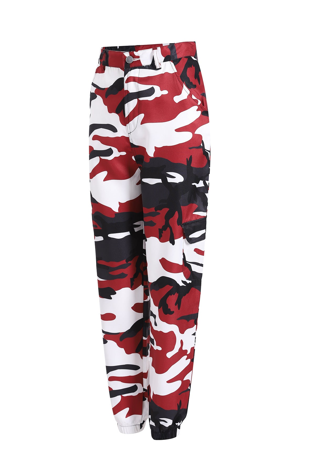 Damen Cargohose im modernen Camouflage-Design mit elastischem Bund und praktischen Taschen Stalluxe