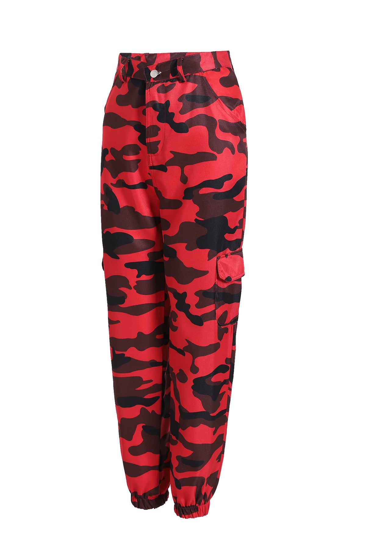 Damen Cargohose im modernen Camouflage-Design mit elastischem Bund und praktischen Taschen Stalluxe