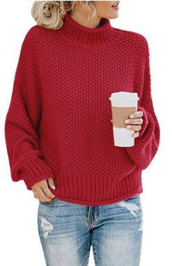 Damen Strickpullover mit hohem Kragen und weitem Schnitt Stalluxe