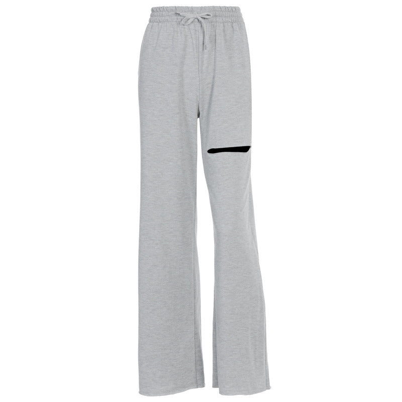 Damen Hochwertige Freizeithose mit modischen Riss-Details Stalluxe