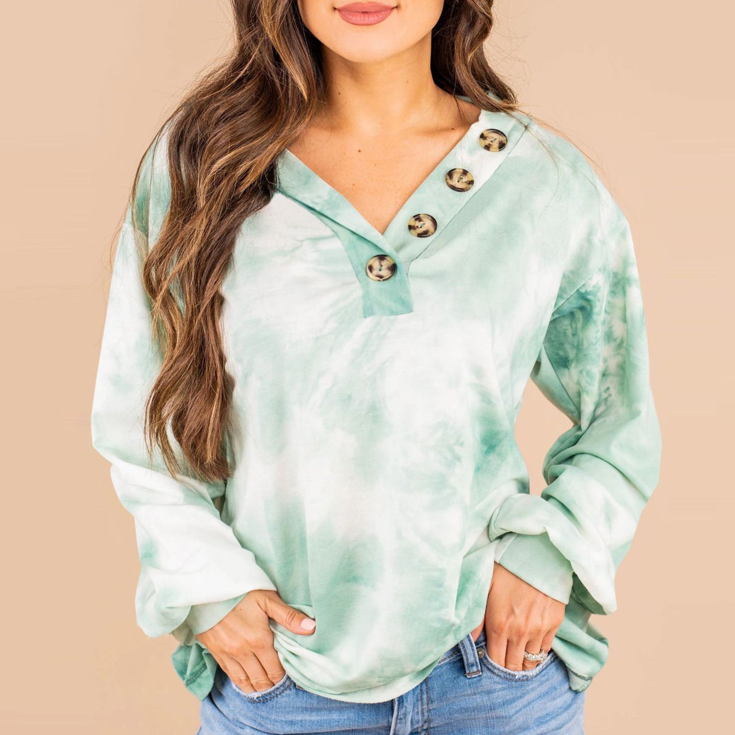 Damen Lässiges Oversized-Hemd mit Knopfleiste Stalluxe