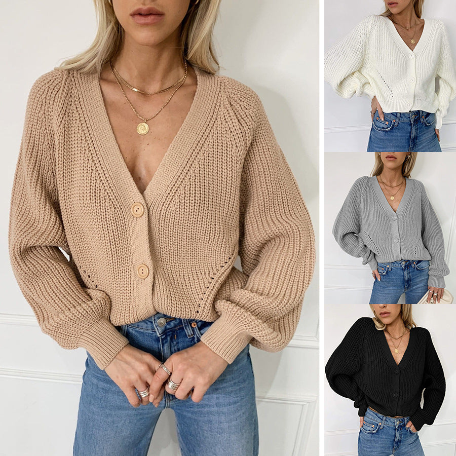 Damen Strickjacke mit tiefem V-Ausschnitt und knöpfbarem Design Stalluxe