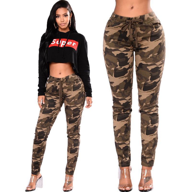 Damen Modische Cargohose mit seitlichen Taschen und verstellbarem Bund Stalluxe