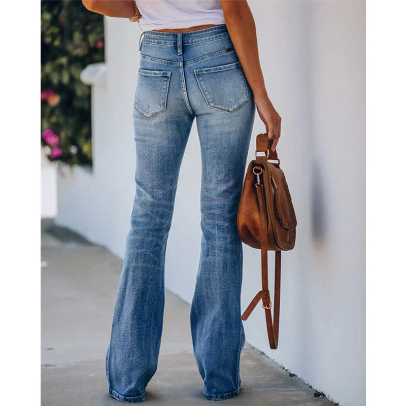 Damen Bootcut Jeans mit lässigem Vintage-Charme und hoher Taille Stalluxe