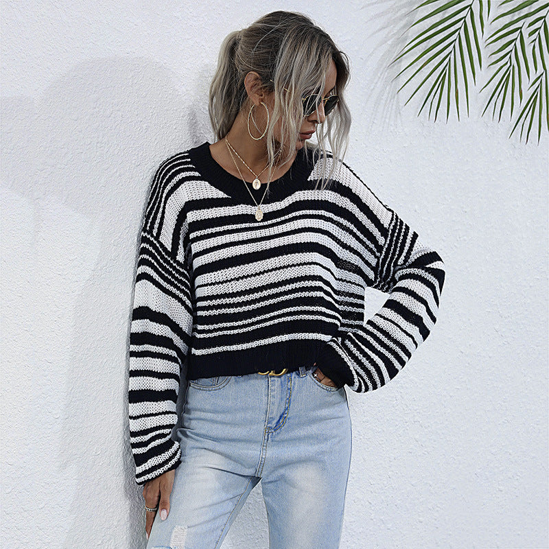 Damen lockerer Strickpullover mit XL-Schnitt und asymmetrischem Ausschnitt Stalluxe