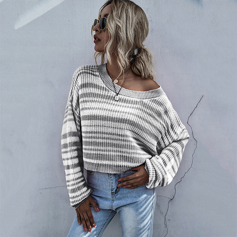 Damen lockerer Strickpullover mit XL-Schnitt und asymmetrischem Ausschnitt Stalluxe