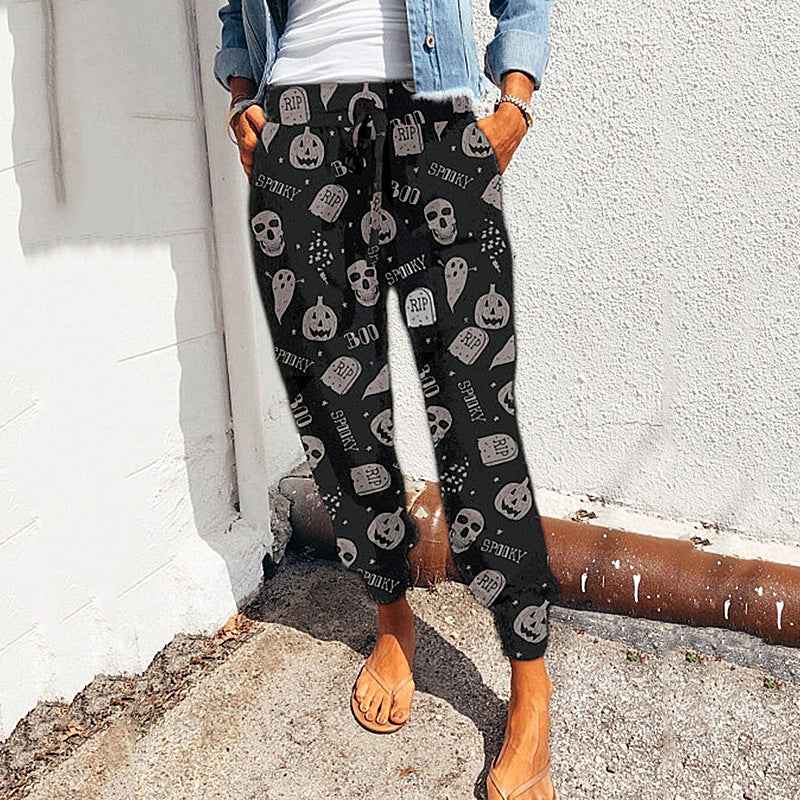 Damen Freizeithose im modernen Leo-Print mit elastischem Bund Stalluxe