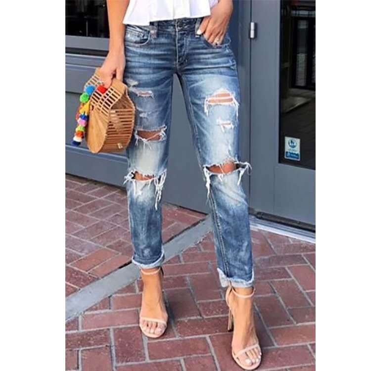 Damen Destroyed Jeans im Boyfriend-Stil Stalluxe