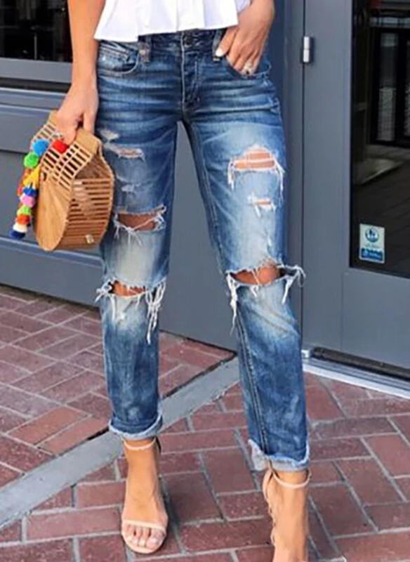 Damen Destroyed Jeans im Boyfriend-Stil Stalluxe
