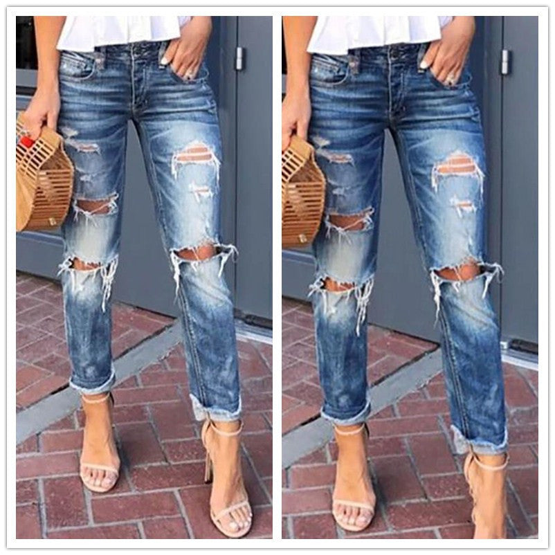 Damen Destroyed Jeans im Boyfriend-Stil Stalluxe