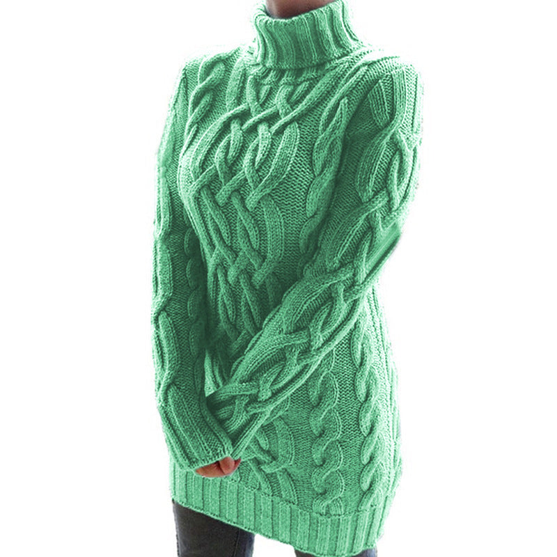 Damen Strickpullover mit Rollkragen und Zopf-Muster Stalluxe