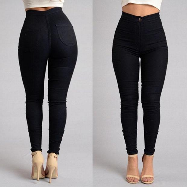 Damen Figurbetonte Jeanshose mit elastischem Taillenzug Stalluxe
