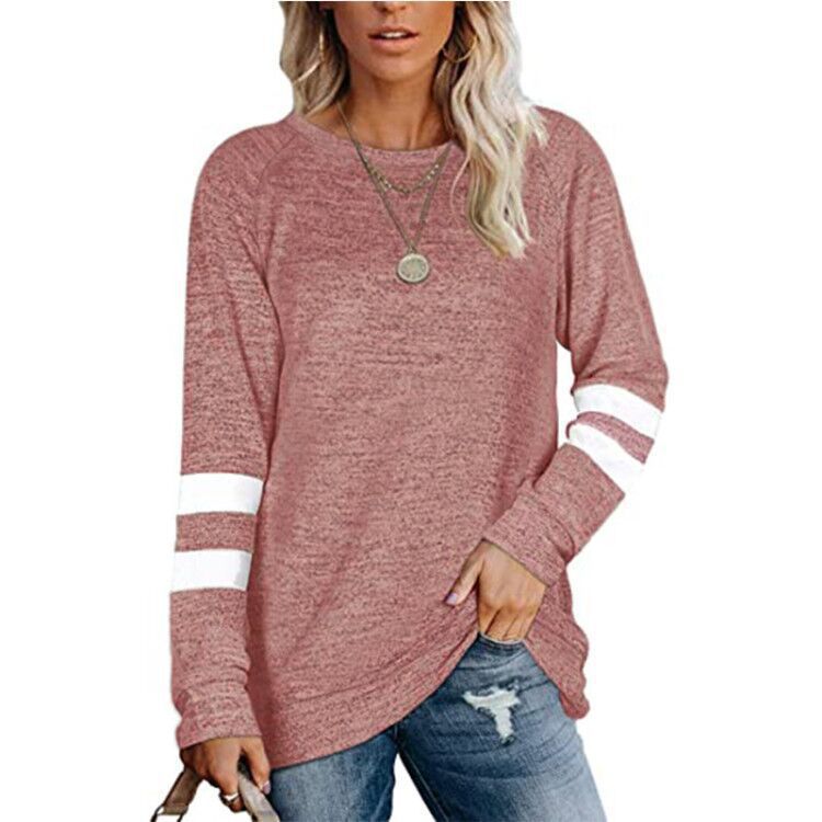 Damen lässiges Langarmshirt mit kontrastierenden Ärmeldetails Stalluxe