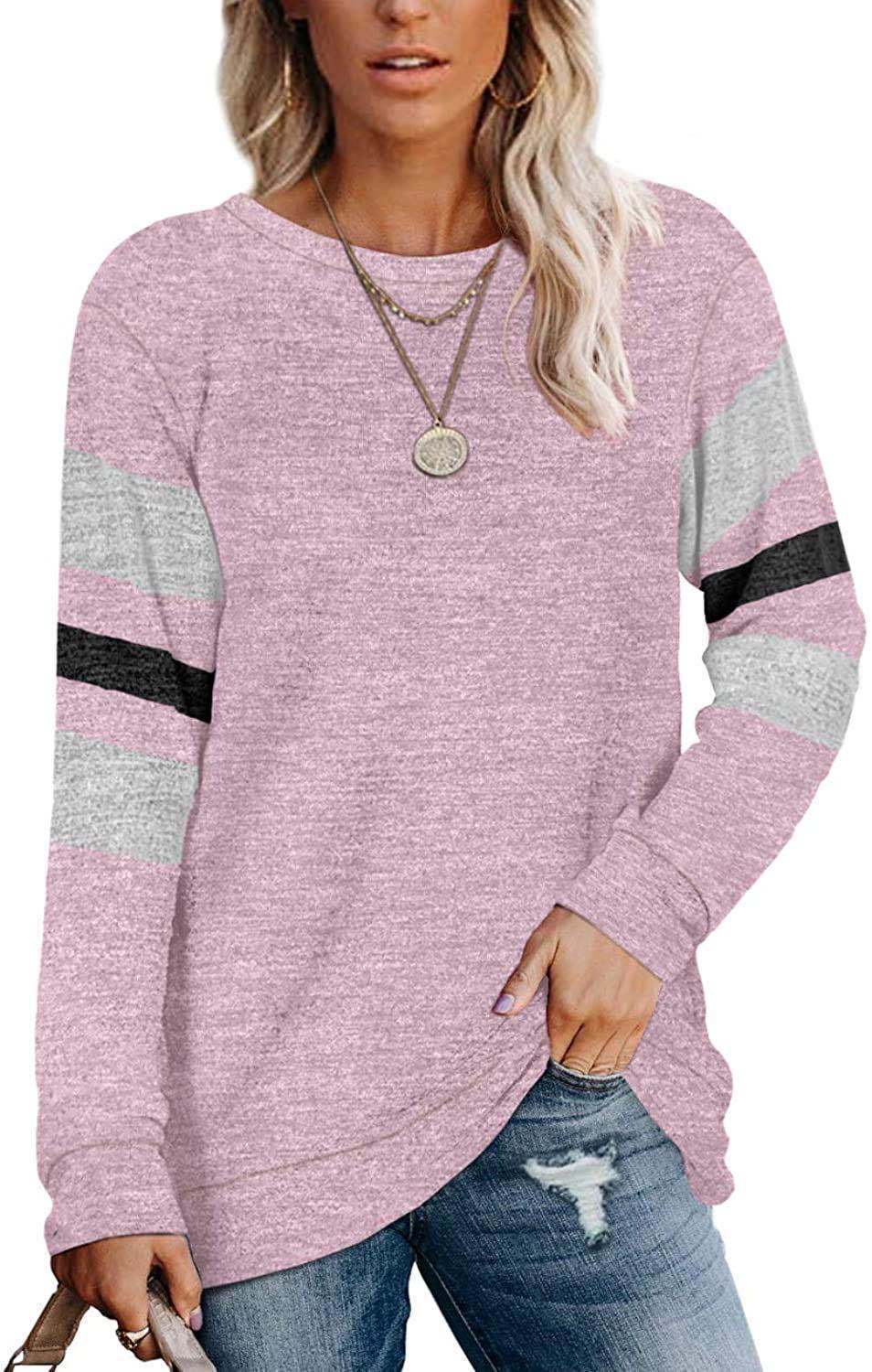 Damen lässiges Langarmshirt mit kontrastierenden Ärmeldetails Stalluxe