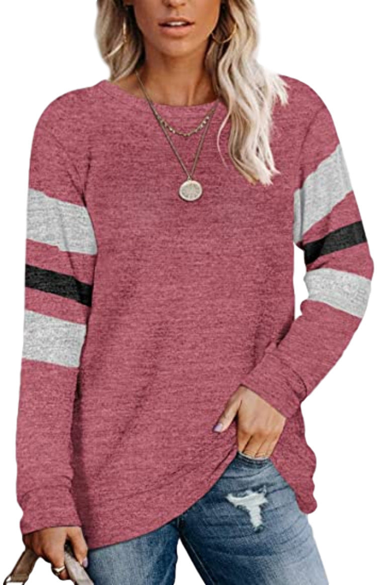 Damen lässiges Langarmshirt mit kontrastierenden Ärmeldetails Stalluxe