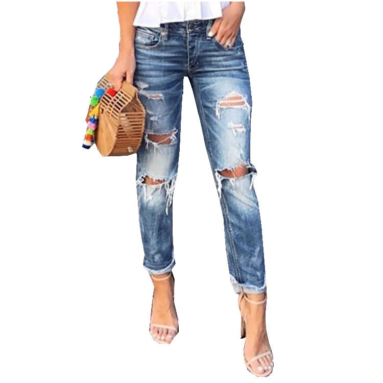 Damen Destroyed Jeans im Boyfriend-Stil Stalluxe