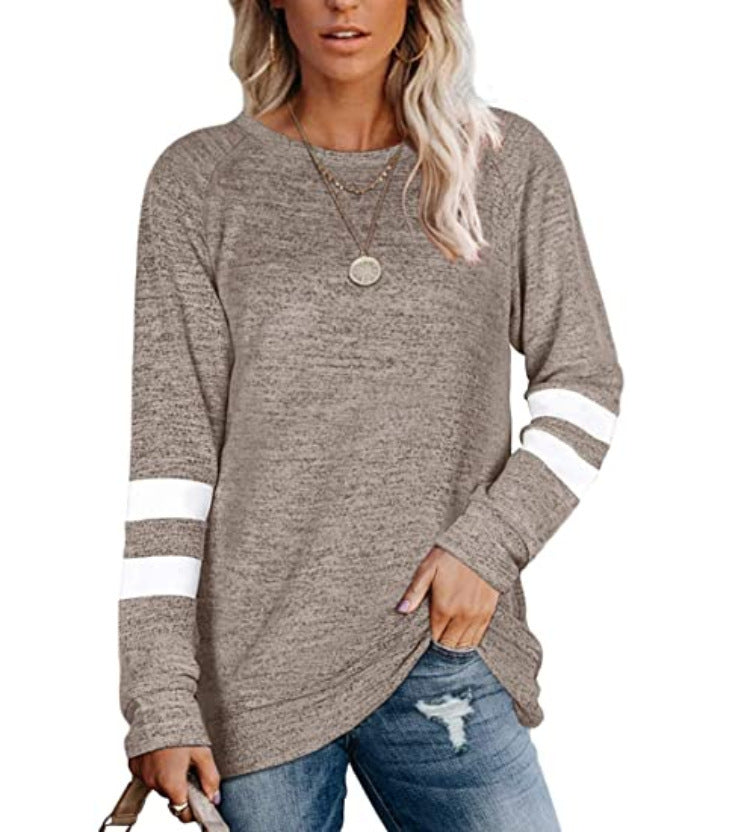 Damen lässiges Langarmshirt mit kontrastierenden Ärmeldetails Stalluxe