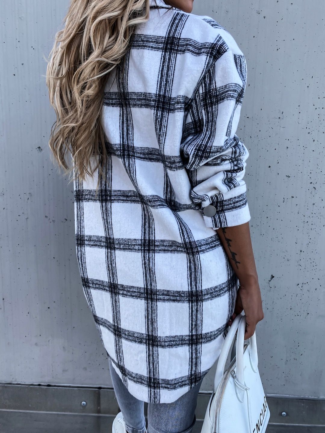 Damen Lässiges Karo-Hemdjacke mit Knopfleiste Stalluxe