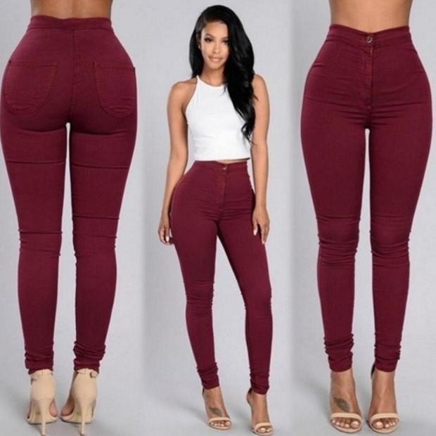 Damen Figurbetonte Jeanshose mit elastischem Taillenzug Stalluxe