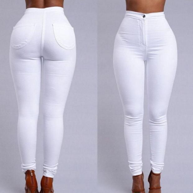 Damen Figurbetonte Jeanshose mit elastischem Taillenzug Stalluxe
