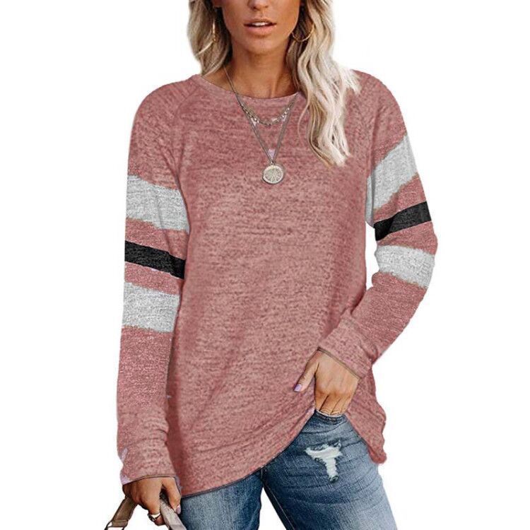 Damen lässiges Langarmshirt mit kontrastierenden Ärmeldetails Stalluxe