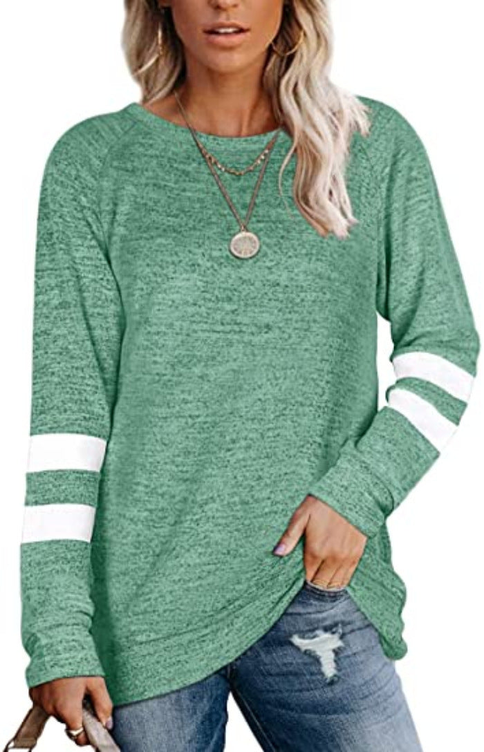 Damen lässiges Langarmshirt mit kontrastierenden Ärmeldetails Stalluxe