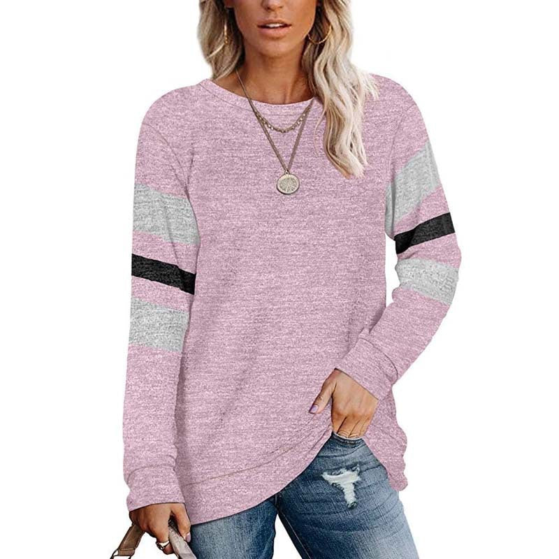 Damen lässiges Langarmshirt mit kontrastierenden Ärmeldetails Stalluxe