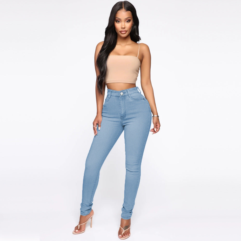 Damen Hoch geschnittene Skinny Jeans mit formenden Nähten Stalluxe