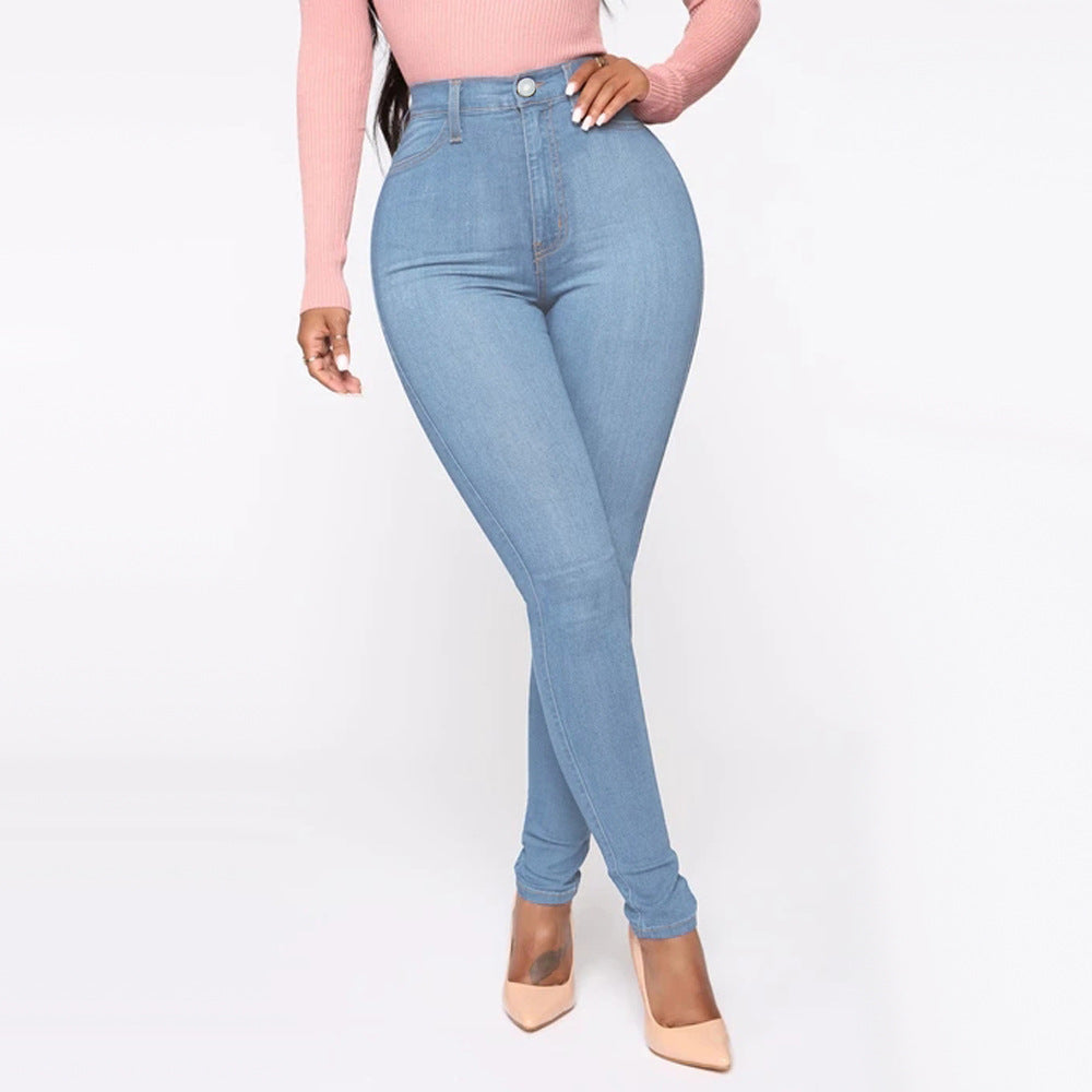 Damen Hoch geschnittene Skinny Jeans mit formenden Nähten Stalluxe
