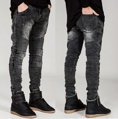 Herren Slim Fit Jeans mit strukturierten Steppnähten Stalluxe