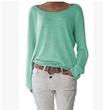 Damen lässiges Langarmshirt mit weitem Halsausschnitt und geschmeidiger Textur Stalluxe