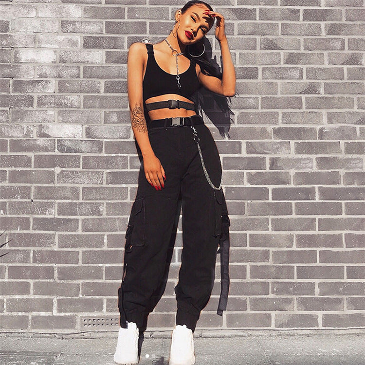 Damen Cargo-Hose mit elastischem Bund und praktischen Taschen Stalluxe