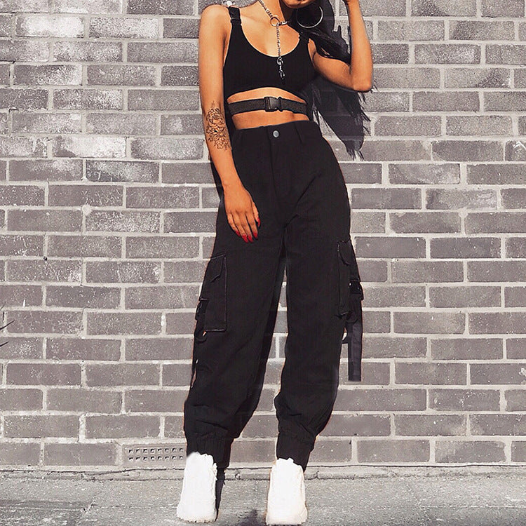Damen Cargo-Hose mit elastischem Bund und praktischen Taschen Stalluxe