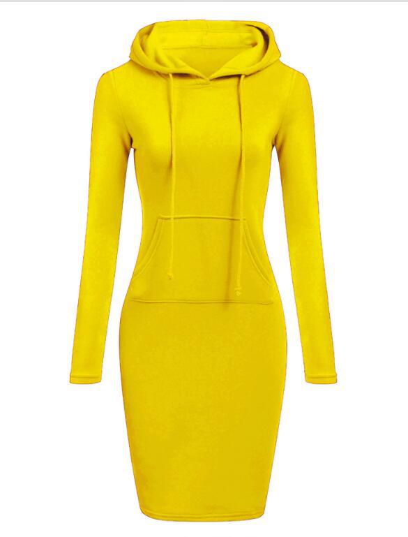 Damen Hoodie-Kleid mit praktischen Taschen und Kapuze Stalluxe