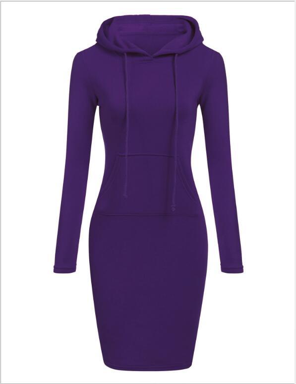 Damen Hoodie-Kleid mit praktischen Taschen und Kapuze Stalluxe